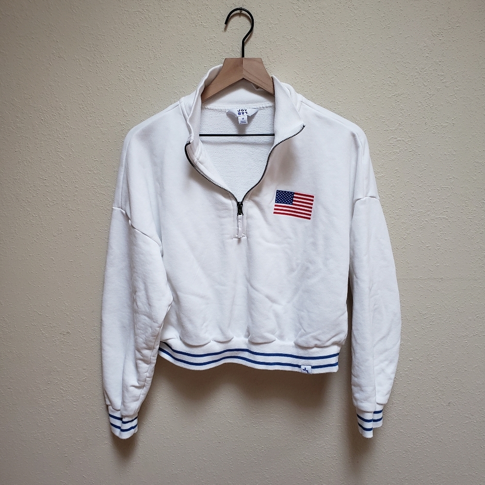 Joy Lab USA Cropped Pullover Sweatshirt - Picture 2 of 6